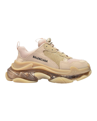 Balenciaga Sneakers Triple S Clear Sole – Nude Fabric / Piele