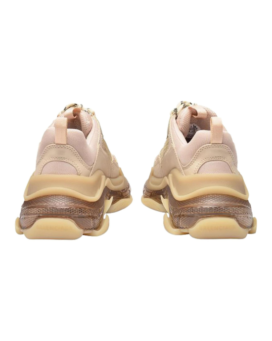 Balenciaga Sneakers Triple S Clear Sole – Nude Fabric / Piele