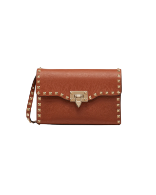 Geantă Valentino Rockstud mică crossbody – piele grainy