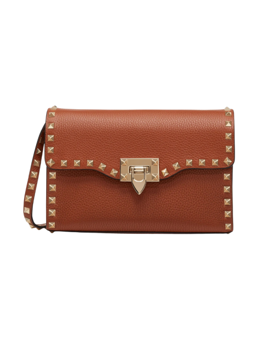 Geantă Valentino Rockstud mică crossbody – piele grainy