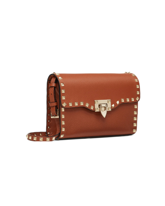 Geantă Valentino Rockstud mică crossbody – piele grainy