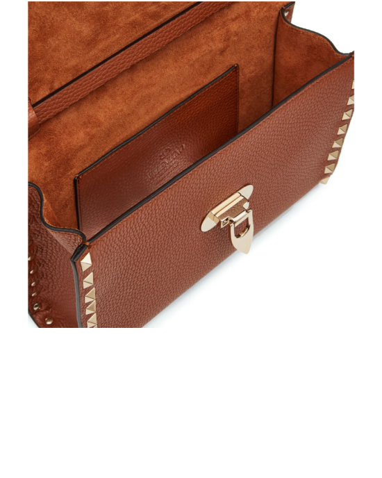 Geantă Valentino Rockstud mică crossbody – piele grainy