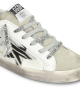 Golden Goose Deluxe Brand Super-Star White Leather & Suede 81571 White Black Zebra Silver