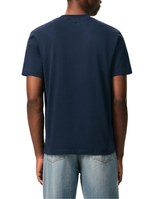 AMI Paris Tricou bleumarin cu logo Ami de Coeur