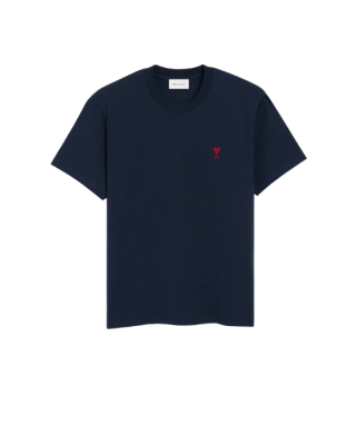 AMI Paris Tricou bleumarin cu logo Ami de Coeur