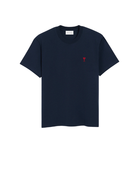 AMI Paris Tricou bleumarin cu logo Ami de Coeur
