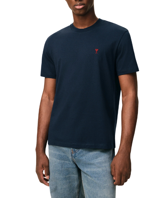 AMI Paris Tricou bleumarin cu logo Ami de Coeur