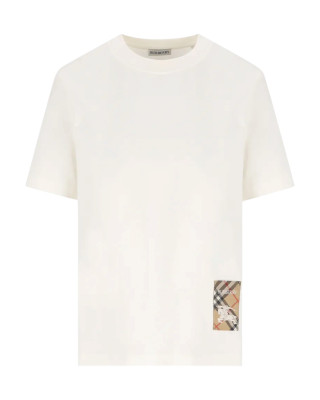  Burberry – Tricou cu decolteu rotund și aplicație în carouri *