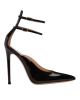 Gianvito Rossi – Pantofi negri cu finisaj lăcuit, toc stiletto și barete duble