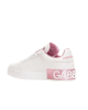 Dolce & Gabbana Sneakers „Portofino” din piele – Alb & Roz Pastel