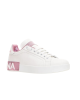 Dolce & Gabbana Sneakers „Portofino” din piele – Alb & Roz Pastel