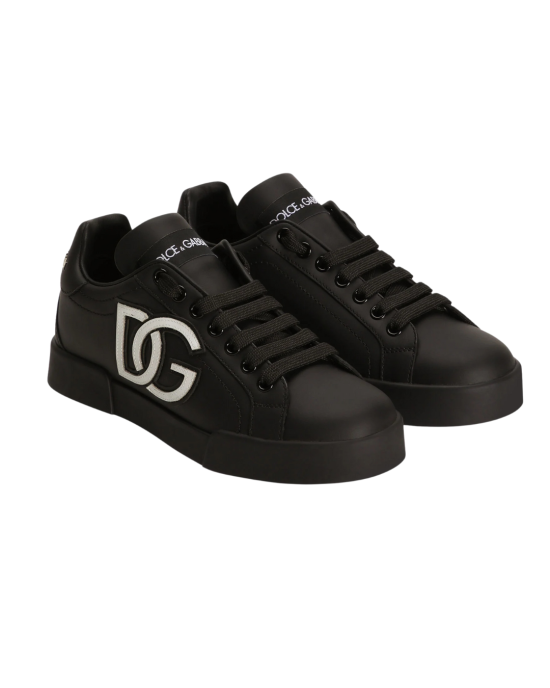 Dolce & Gabbana Sneakers Portofino din piele naturală cu logo alb