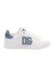 Dolce & Gabbana Sneakers din piele cu logo DG din denim – Alb