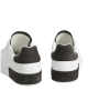 Dolce & Gabbana Sneakers din piele cu detalii negre – Alb