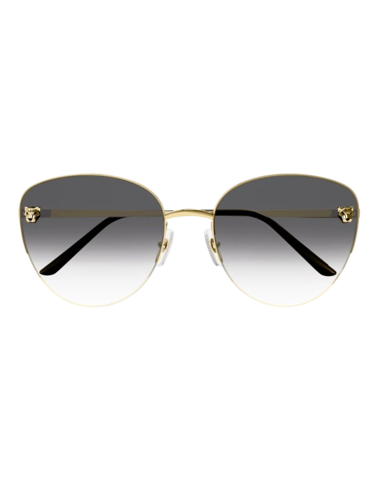 Cartier Panthère de Cartier Ochelari de Soare Aurii cu Lentile Gri Degrade