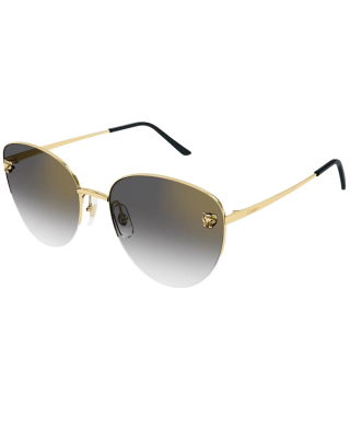 Cartier Panthère de Cartier Ochelari de Soare Aurii cu Lentile Gri Degrade