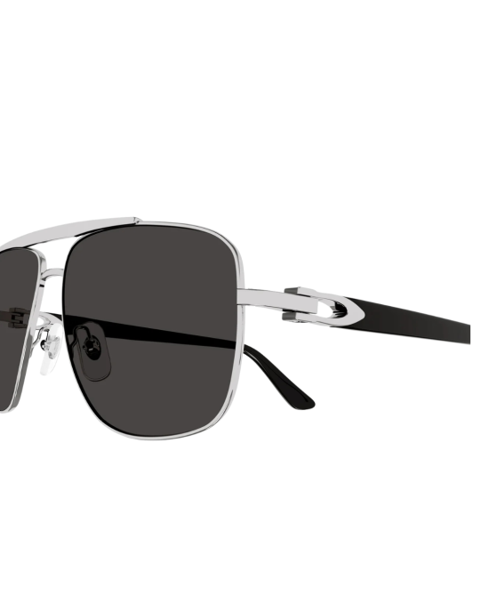 Cartier ochelari de soare aviator argintii cu lentile negre