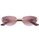 Cartier Ochelari de Soare Cat-Eye Rimless Aurii cu Lentile Roșii