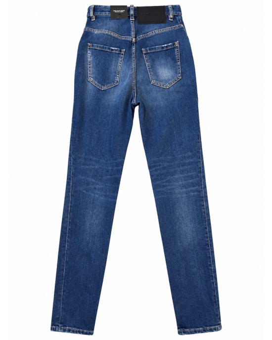 Dsquared2 –High Waist Super Skinny jeans ,  albaștri cu fermoare la gleznă High Waist Super Skinny jeans *