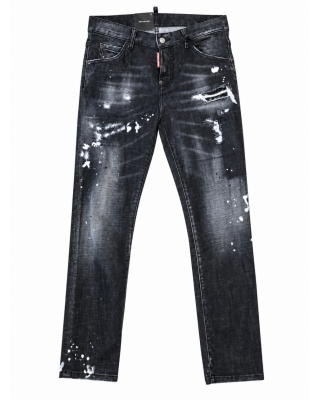 Dsquared2 – Blugi negri Cool Girl cu efect prespălat  *