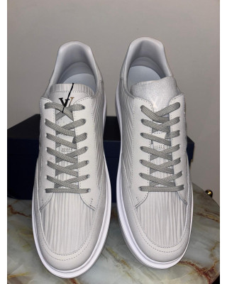Louis Vuitton Sneakers din piele albă plisată