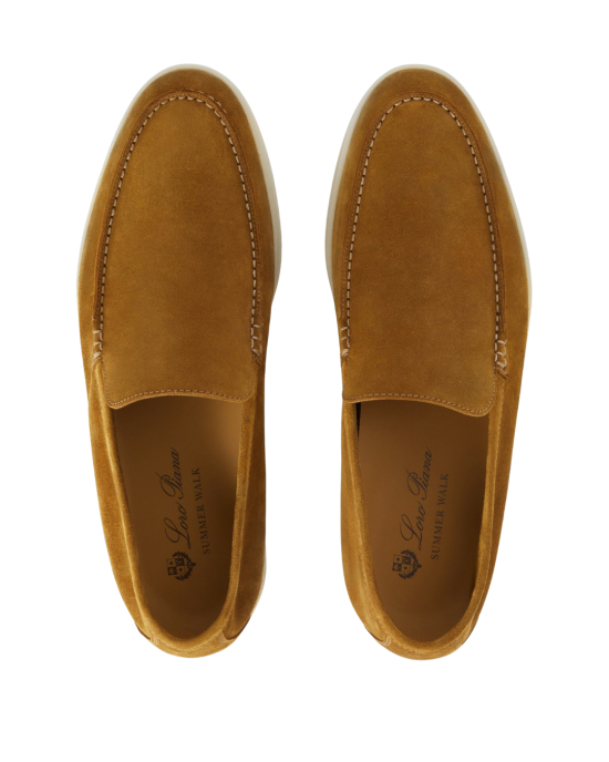 Loro Piana Summer Walk loafers din suede maro