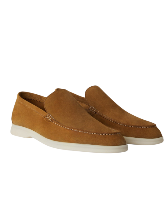 Loro Piana Summer Walk loafers din suede maro