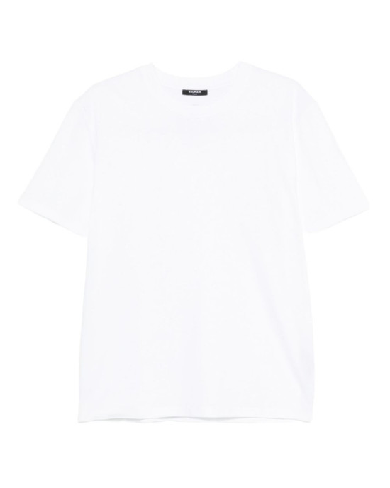 Balmain Tricou Alb Emblema Colegiu