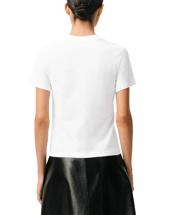 AMI Paris Tricou alb cu logo Ami de Coeur brodat