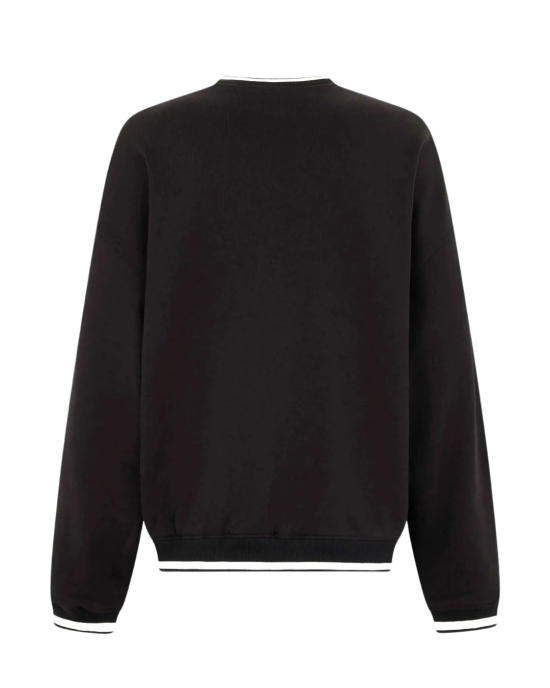 Dolce & Gabbana Hanorac din jersey de bumbac cu broderie logo – negru