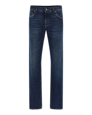 Dolce & Gabbana Jeans din denim albastru cu logo plaque