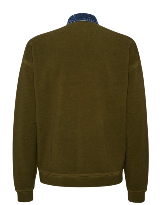 Dsquared2 Denim Placket Sweatshirt Jacket Green