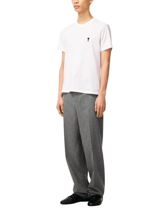 AMI Paris Tricou negru cu logo Ami de Coeur brodat