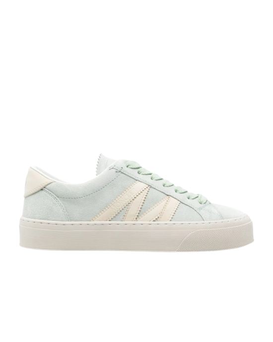 Moncler Monaco Sneakers din piele întoarsă verde mentă