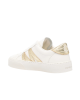 Moncler Monaco Sneakers din piele ecru cu detalii aurii