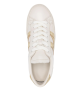 Moncler Monaco Sneakers din piele ecru cu detalii aurii