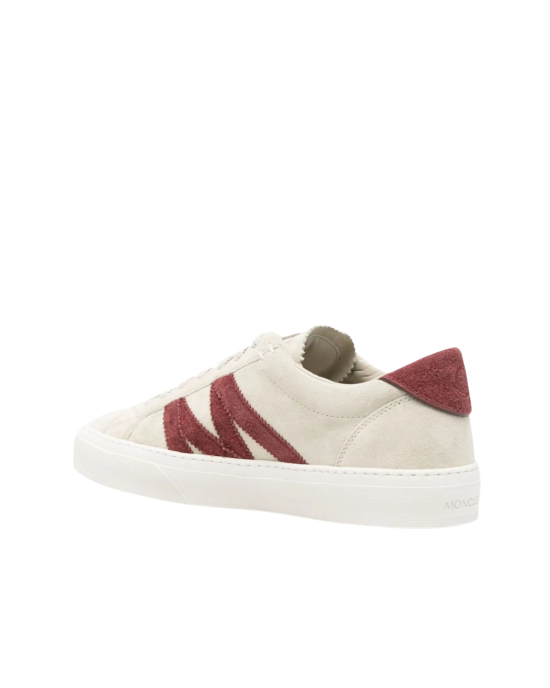 Moncler sneakers Monaco 2 gri deschis din piele întoarsă