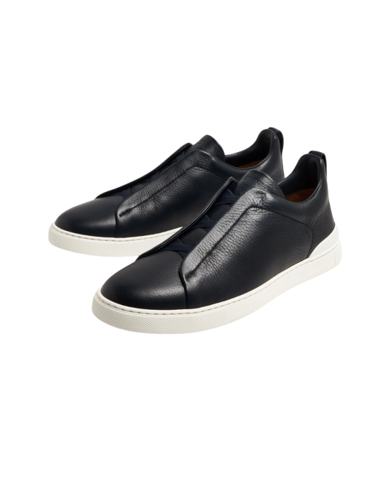 ZEGNA Triple Stitch™ Sneakers din piele bleumarin