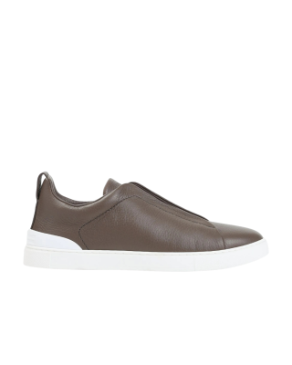 ZEGNA Triple Stitch™ Sneakers din piele Taupe