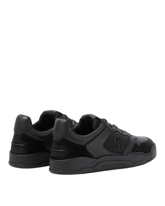 Christian Louboutin – Pantofi sport Bsktball 1 Retro din piele neagră *