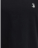 Brunello Cucinelli Tricou negru din bumbac cu broderie emblemă