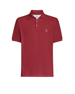 Brunello Cucinelli Tricou Polo Rosu