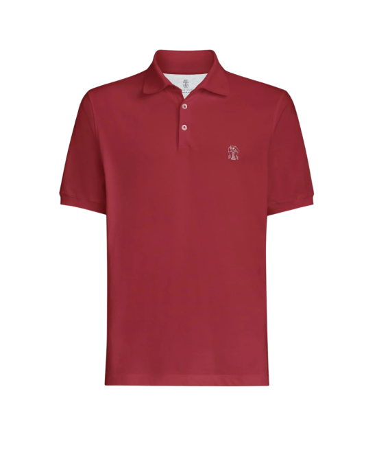 Brunello Cucinelli Tricou Polo Rosu