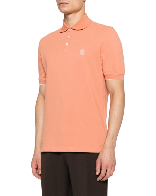 Brunello Cucinelli Tricou Polo Portocaliu