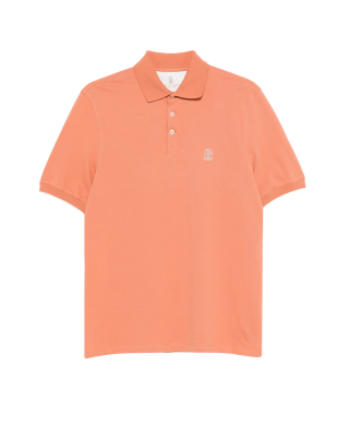 Brunello Cucinelli Tricou Polo Portocaliu