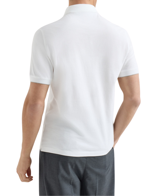 Brunello Cucinelli Tricou Polo Alb