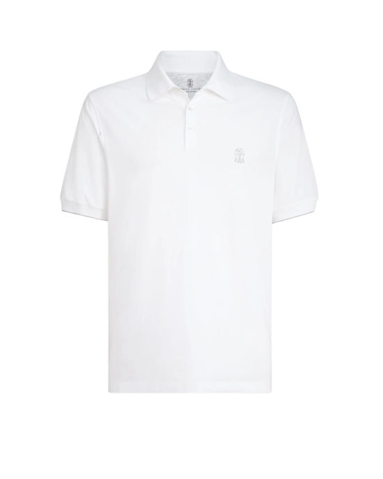 Brunello Cucinelli Tricou Polo Alb