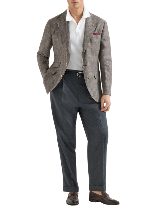 Brunello Cucinelli Tricou Polo Alb