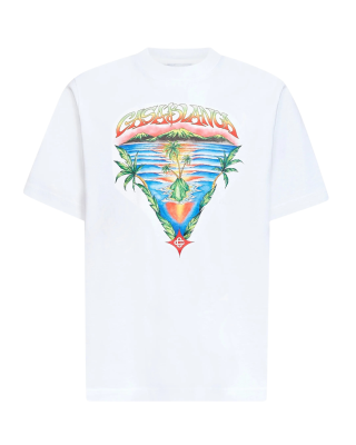Casablanca Tricou alb  Innocence Triangle cu imprimeu tropical