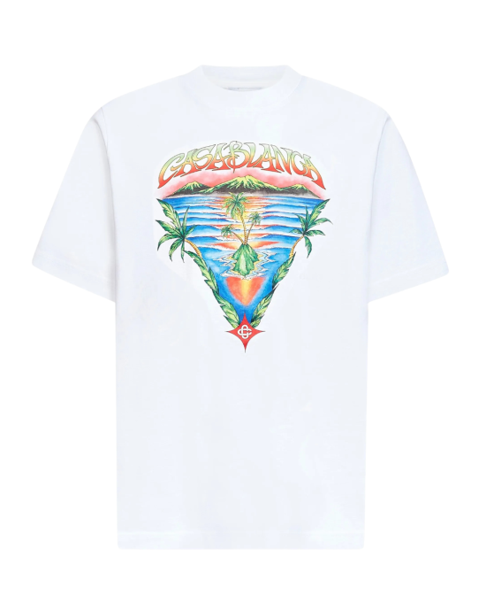 Casablanca Tricou alb  Innocence Triangle cu imprimeu tropical